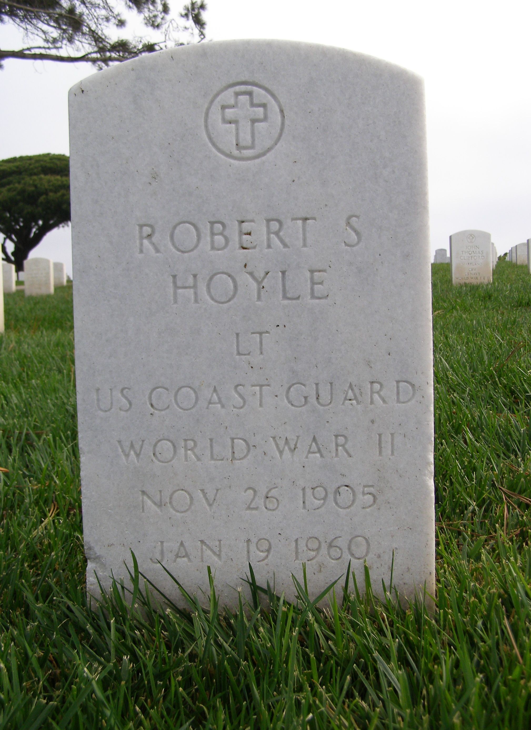 Robert Hoyle’s headstone located at Fort Rosecrans National Cemetery in San Diego, California. (Findagrave.com) Robert Hoyle’s headstone located at Fort Rosecrans National Cemetery in San Diego, California. (Findagrave.com)